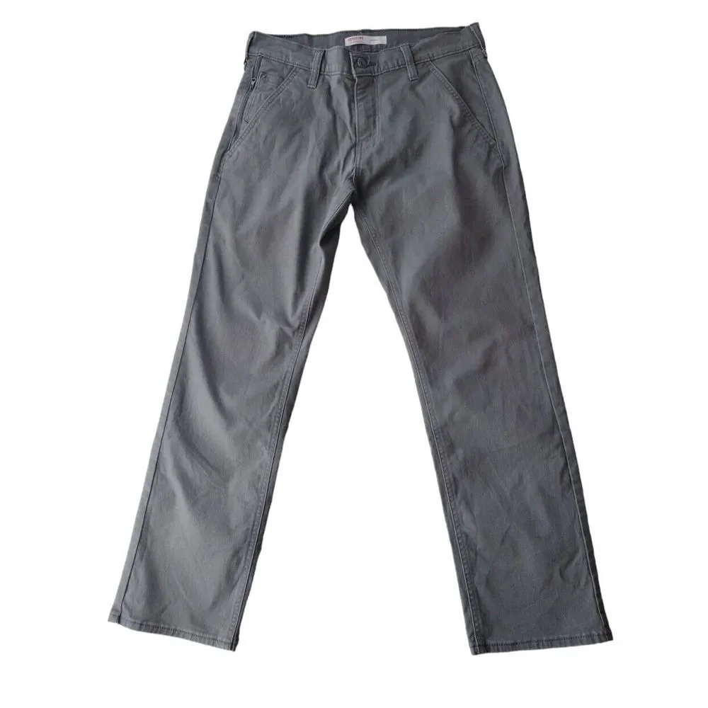 Levi's Jeans Men's 29WX30L Gray Twill‎ Athletic Zip Pocket Stretch Streight Leg